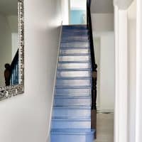 Maugham White No.2 (Walls)_Boathouse No.33 (Stairs - W&M Gloss)_London Brown No.287 (Bannister)_Earth Stain - Chalk (Floorboards)_Hallway___1